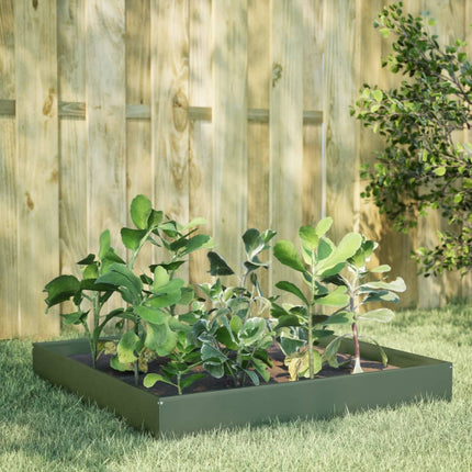 Plantenbak Verhoogd 100X100X18,5 Cm Staal Wit