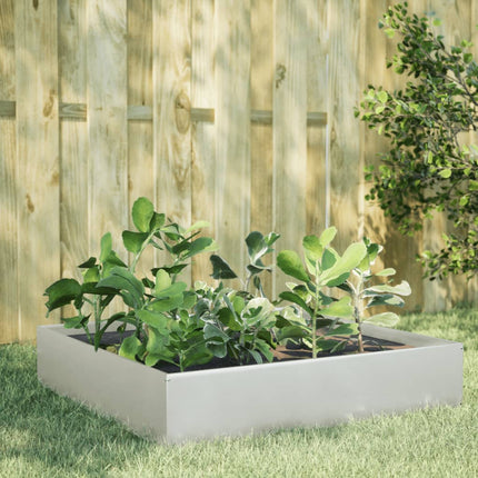 Plantenbak Verhoogd 100X100X18,5 Cm Staal Wit