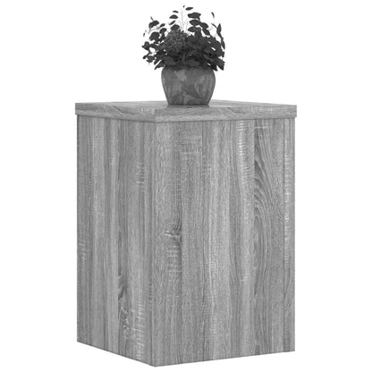 Plantenstandaards 2 St 20X20X30 Cm Bewerkt Hout Grijs Sonoma