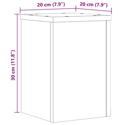 Plantenstandaards 2 St 20X20X30 Cm Bewerkt Hout Grijs Sonoma
