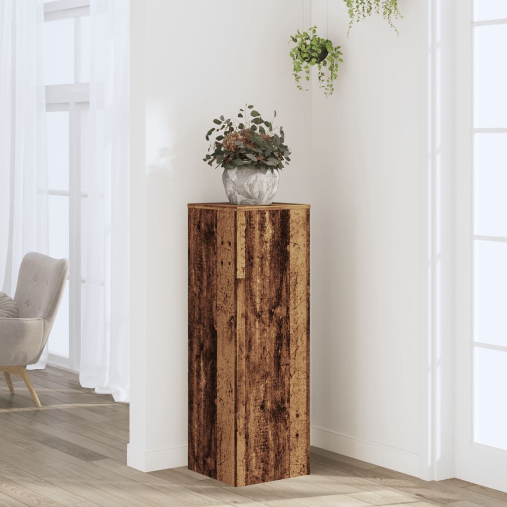 Plantenstandaard 33X33X100 Cm Bewerkt Hout Artisanaal