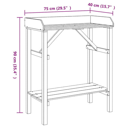 Planttafel Met Plank 75 X 40 X 90 Cm Stevig Vurenhout