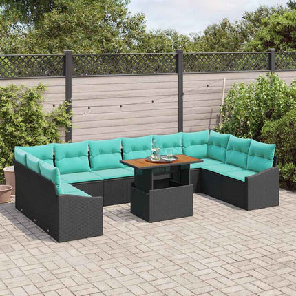 Tuin Eetset Met Kussen 11 Pcs En Blauwgroen