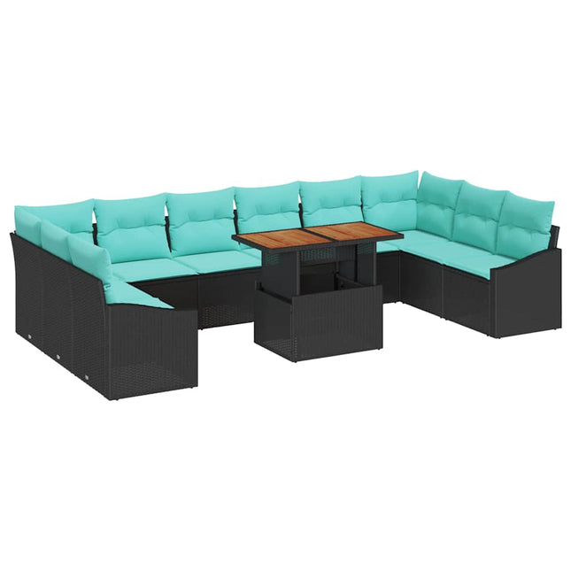 Tuin Eetset Met Kussen 11 Pcs En Blauwgroen