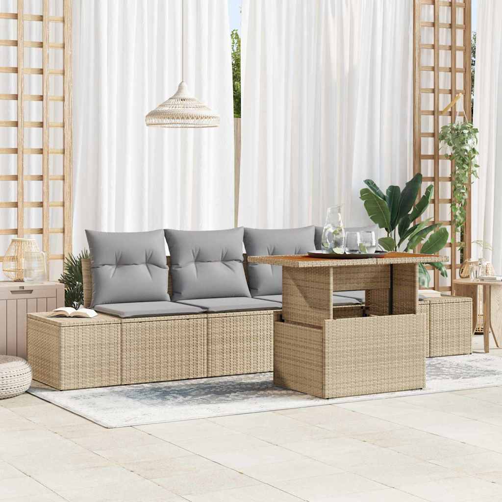 Tuin Eetset Met Kussen 5 Pcs