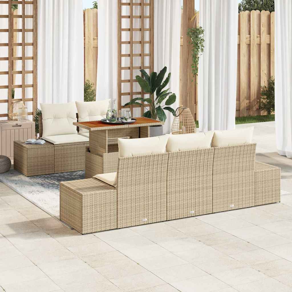 Tuin Eetset Met Kussen 6 Pcs