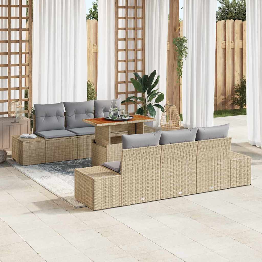 Tuin Eetset Met Kussen 7 Pcs