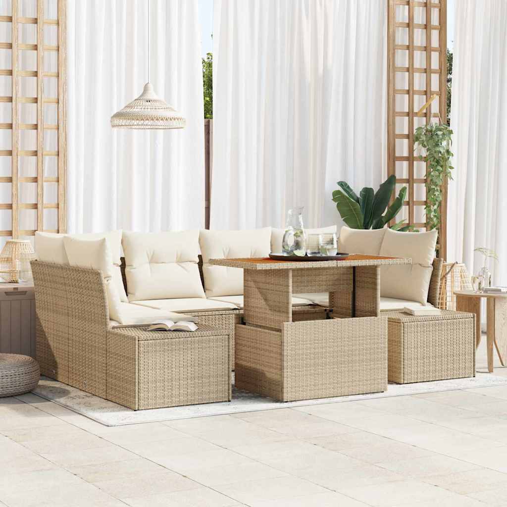 Tuin Eetset Met Kussen 7 Pcs