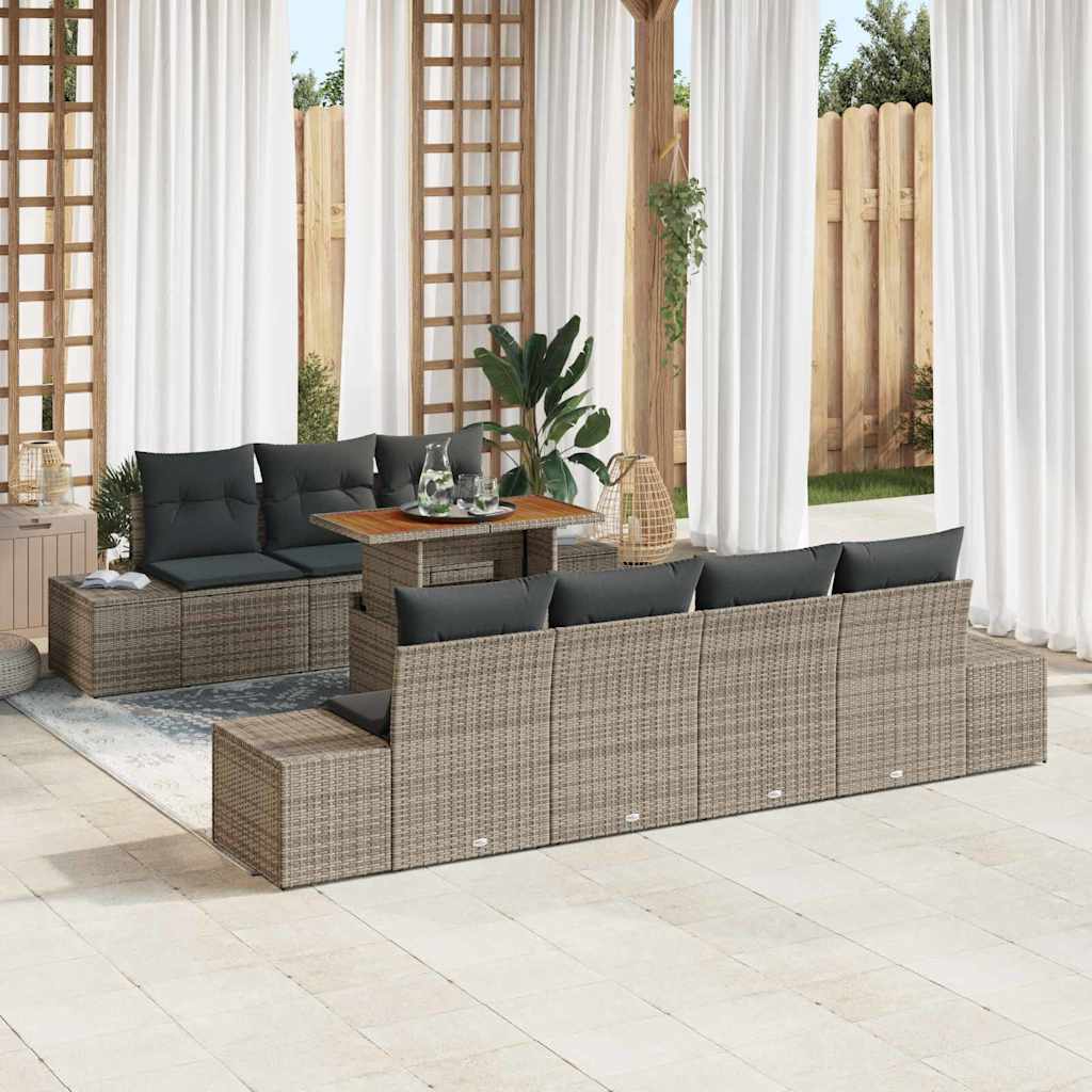 Tuin Eetset Met Kussen 8 Pcs