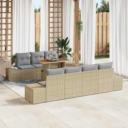 Tuin Eetset Met Kussen 8 Pcs