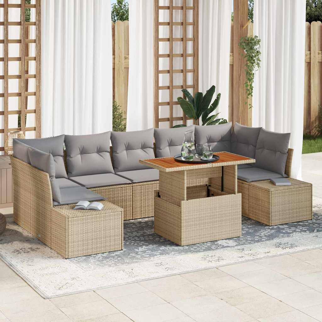 Tuin Eetset Met Kussen 8 Pcs
