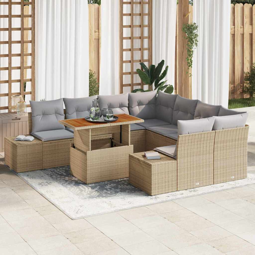 Tuin Eetset Met Kussen 9 Pcs