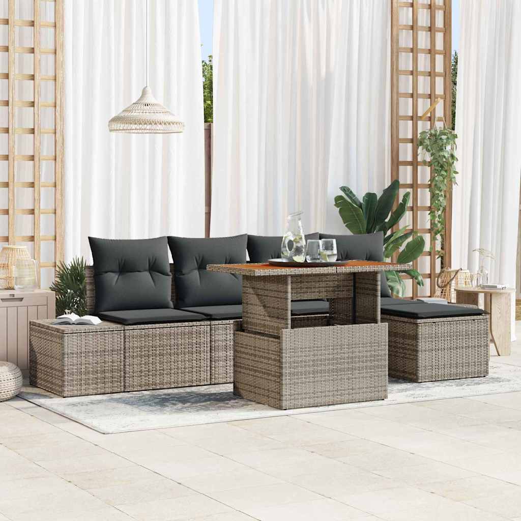 Tuin Eetset Met Kussen 6 Pcs