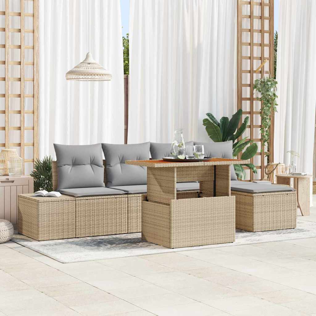 Tuin Eetset Met Kussen 6 Pcs