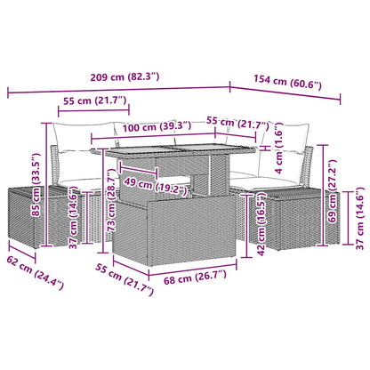 Tuin Sofa Set Met Kussen Met Kussen 5 Pcs