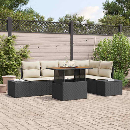 Tuin Eetset Met Kussen 6 Pcs En Bruin