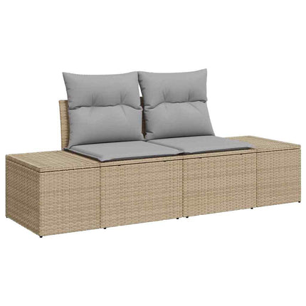 Tuinbankenset 6 St Beige Poly Rattan