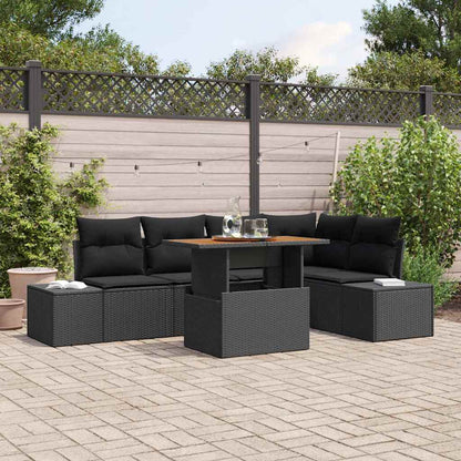 Tuin Eetset Met Kussen 6 Pcs En Bruin