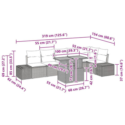 Tuin Eetset Met Kussen 7 Pcs