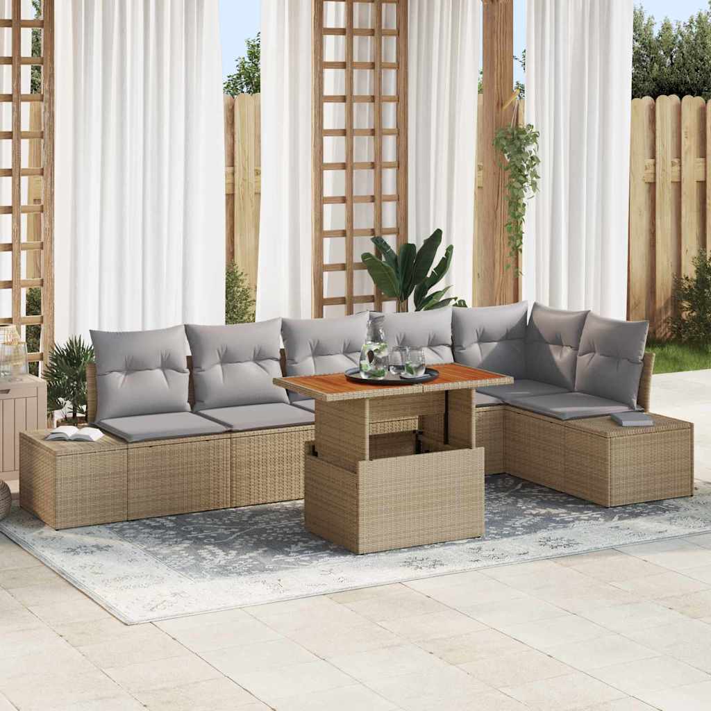 Tuin Eetset Met Kussen 7 Pcs