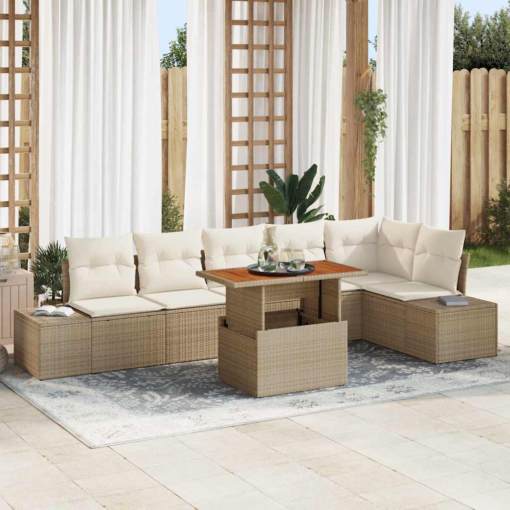Tuin Eetset Met Kussen 7 Pcs