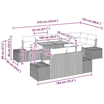 Tuin Eetset Met Kussen 9 Pcs
