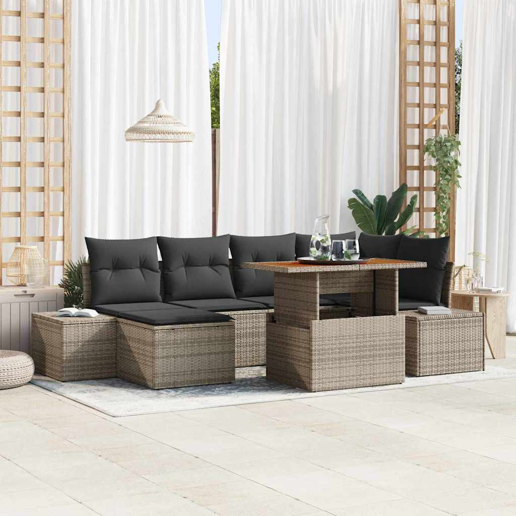 Tuin Eetset Met Kussen 7 Pcs