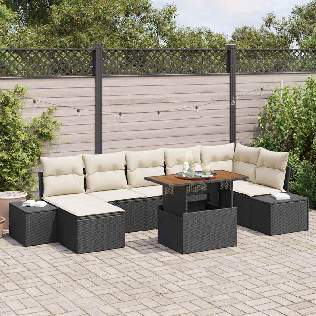 Tuin Sofa Set Met Kussen 8 Pcs En Bruin