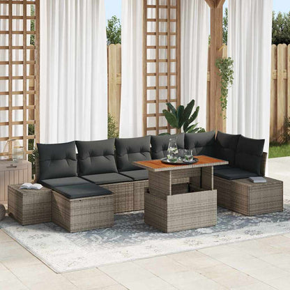 Tuin Sofa Set Met Kussen 8 Pcs En Bruin