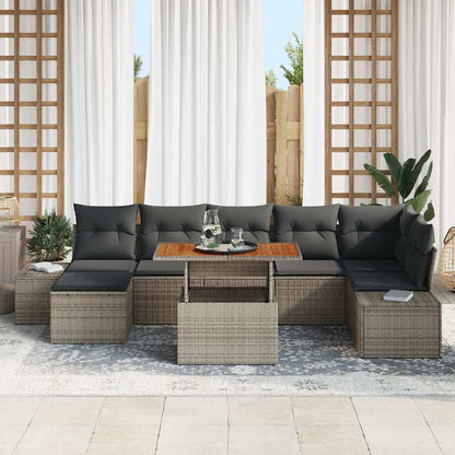 Tuin Sofa Set Met Kussen 8 Pcs En Bruin