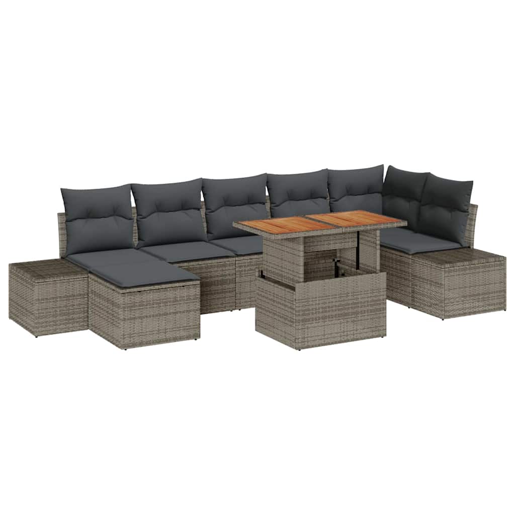Tuin Sofa Set Met Kussen 8 Pcs En Bruin