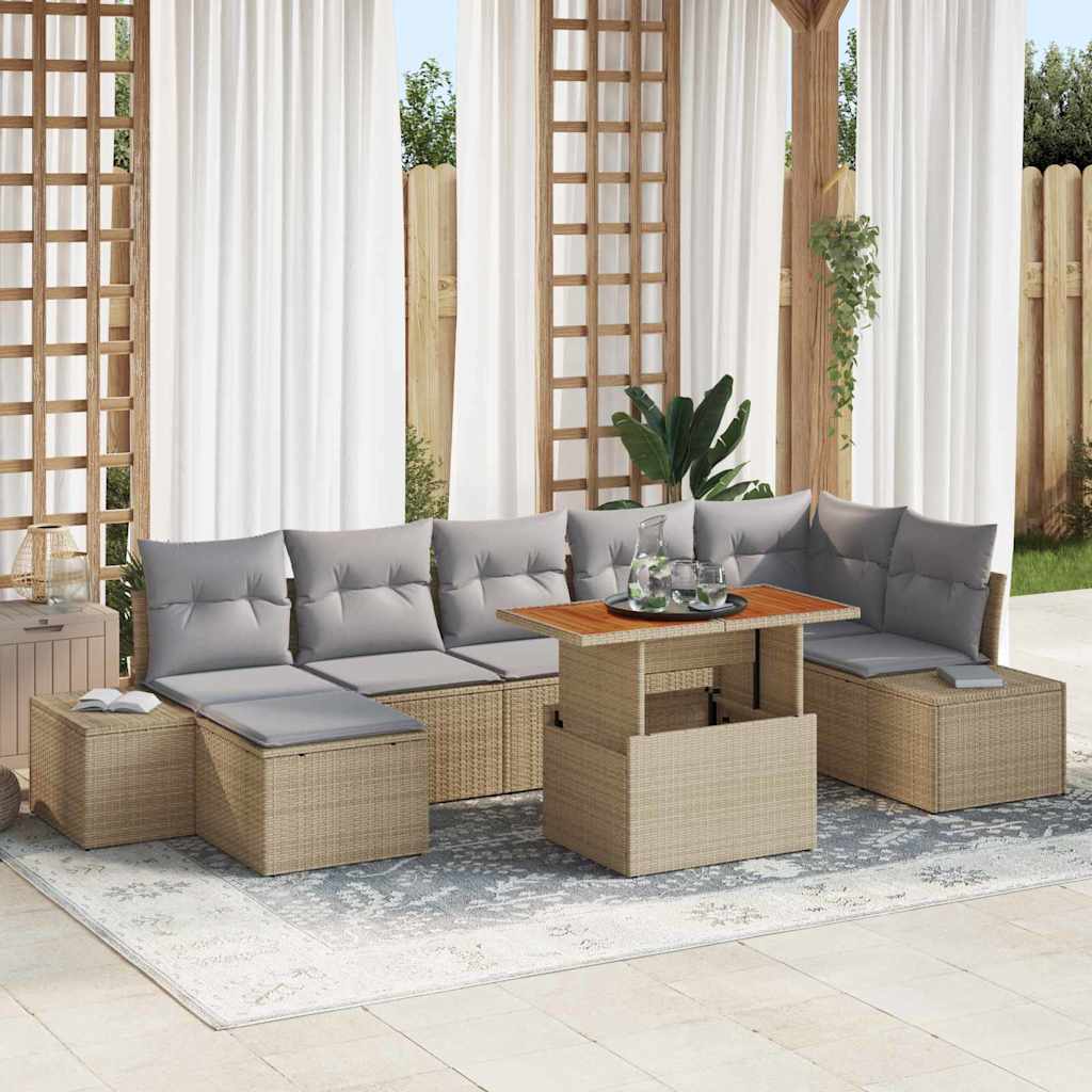 Tuin Sofa Set Met Kussen 8 Pcs En Bruin
