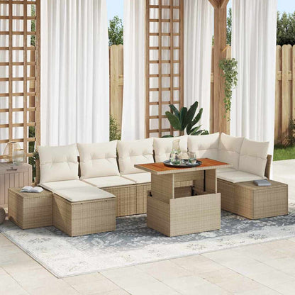 Tuin Sofa Set Met Kussen 8 Pcs En Bruin