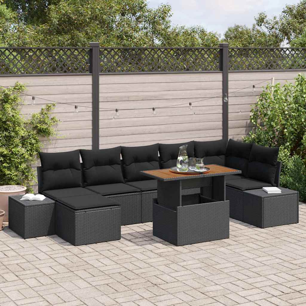 Tuin Sofa Set Met Kussen 8 Pcs En Bruin