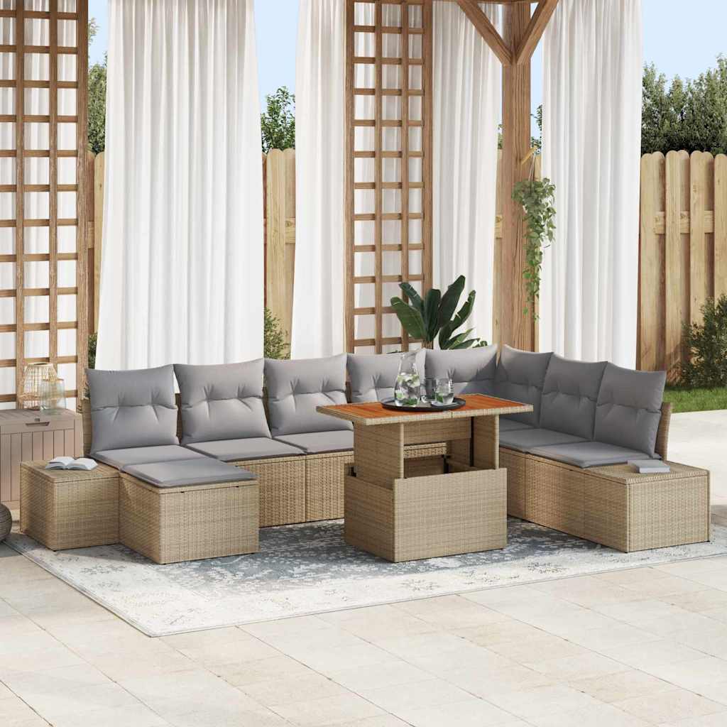 Tuin Eetset Met Kussen 9 Pcs