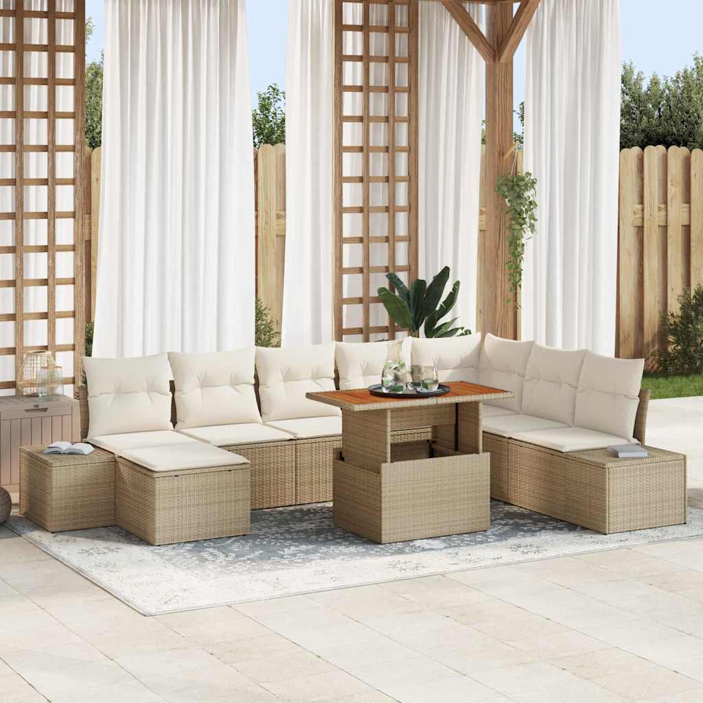 Tuin Eetset Met Kussen 9 Pcs
