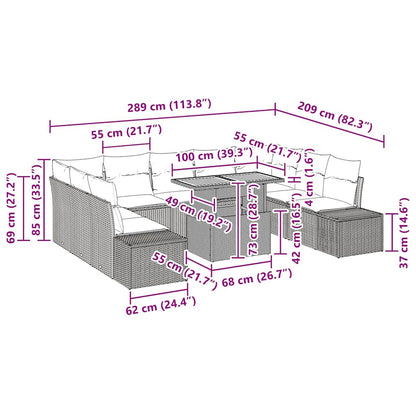 Tuin Eetset Met Kussen 10 Pcs