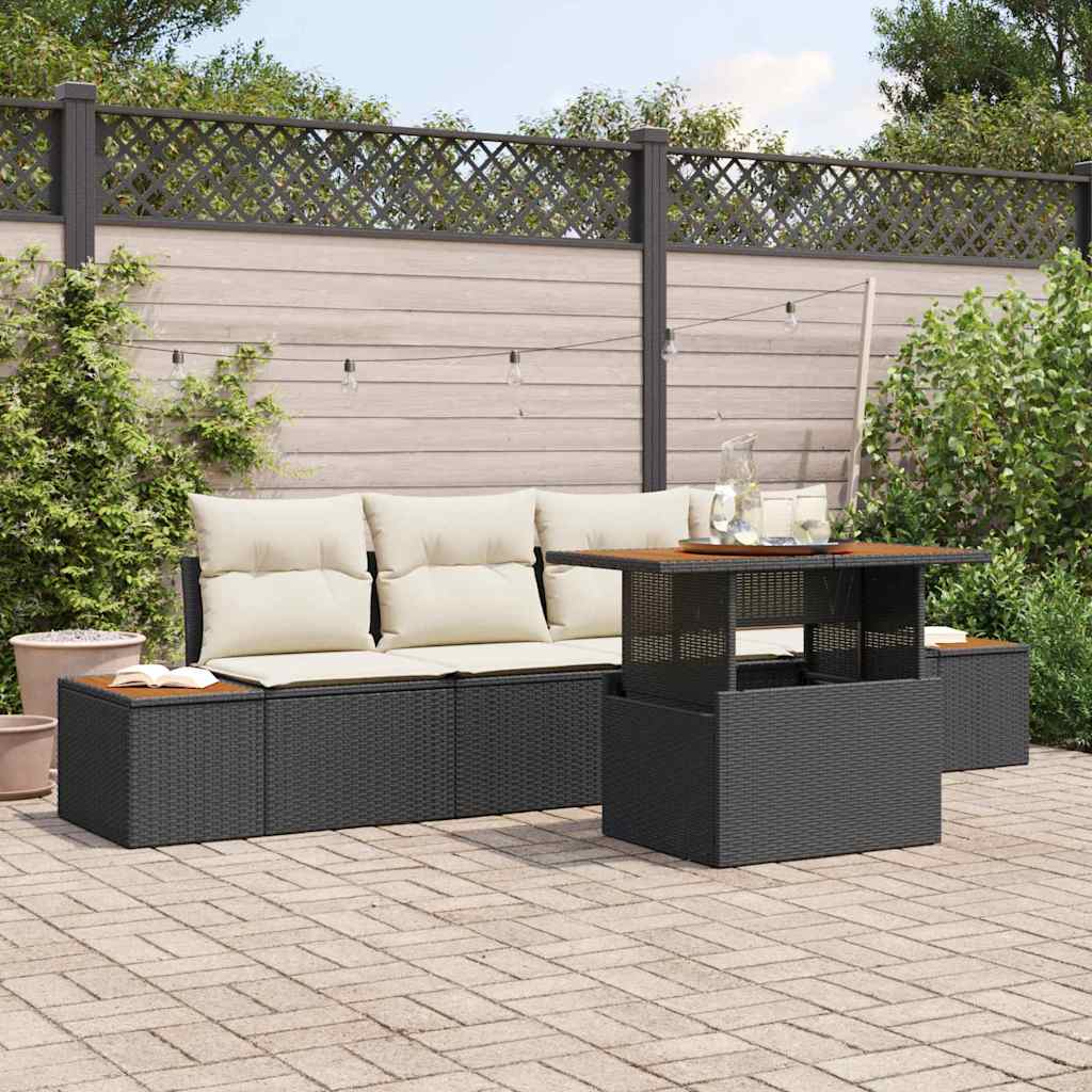 Tuin Eetset Met Kussen 5 Pcs En Beige