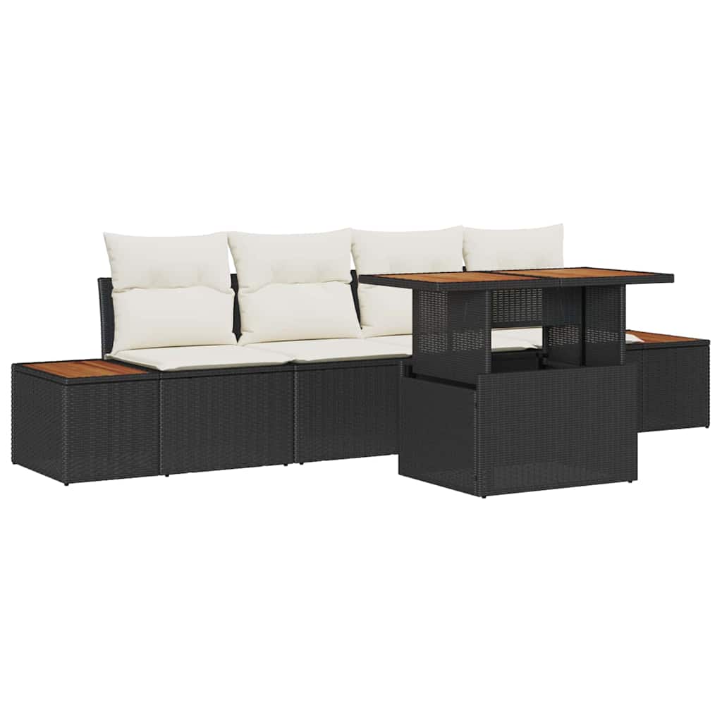 Tuin Eetset Met Kussen 5 Pcs En Beige
