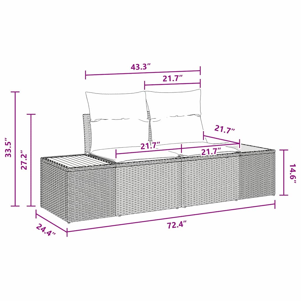 Tuin Eetset Met Kussen 5 Pcs En Beige