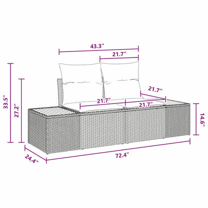 Tuin Eetset Met Kussen 5 Pcs En Beige