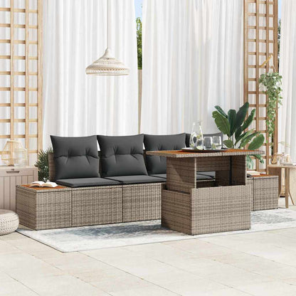 Tuin Eetset Met Kussen 5 Pcs En Beige
