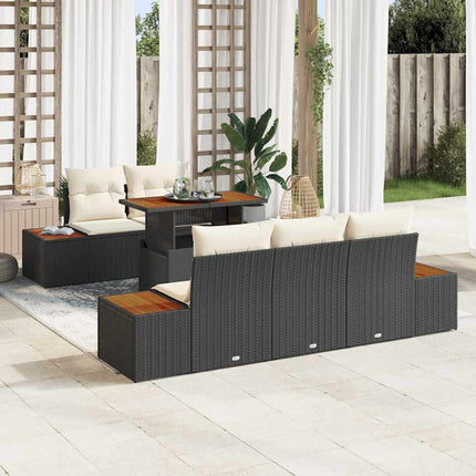 Tuinbankenset 6 St Zwart En Beige