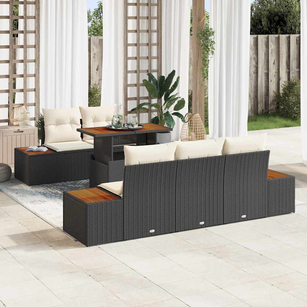 Tuin Eetset Met Kussen 6 Pcs En Beige