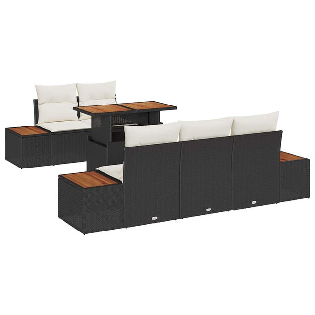 Tuinbankenset 6 St Zwart En Beige