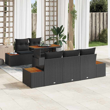 Tuinbankenset 6 St Zwart En Beige