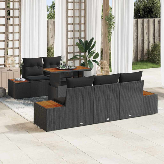 Tuinbankenset 6 St Zwart En Beige