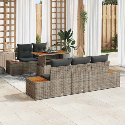 Tuinbankenset 6 St Zwart En Beige