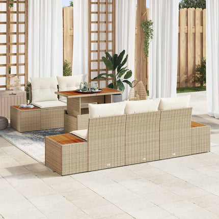 Tuinbankenset 6 St Zwart En Beige