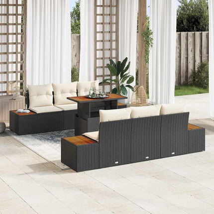 Tuinbankenset 7 St Zwart En Beige